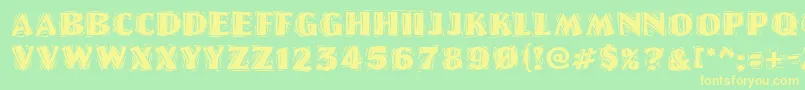 LinolschriftHeavy Font – Yellow Fonts on Green Background