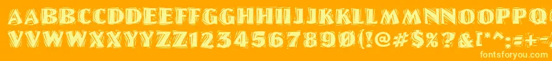 LinolschriftHeavy Font – Yellow Fonts on Orange Background