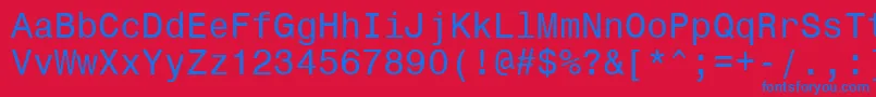 フォントMonospace821Bt – 赤い背景に青い文字