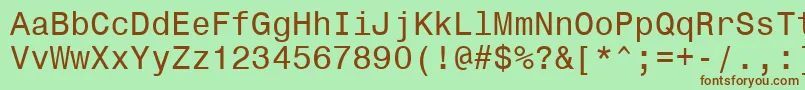 フォントMonospace821Bt – 緑の背景に茶色のフォント