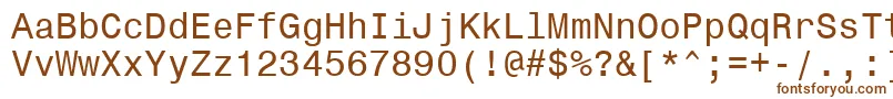 Czcionka Monospace821Bt – brązowe czcionki na białym tle