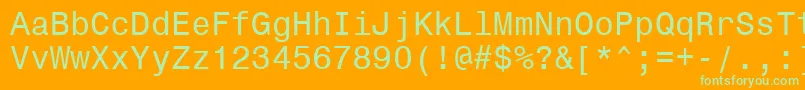 Monospace821Bt Font – Green Fonts on Orange Background