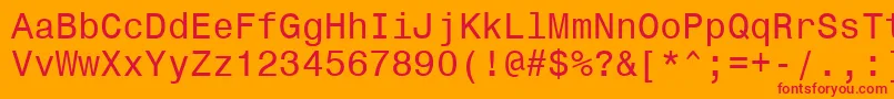fuente Monospace821Bt – Fuentes Rojas Sobre Fondo Naranja