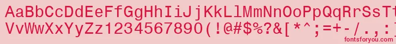 Monospace821Bt-Schriftart – Rote Schriften auf rosa Hintergrund