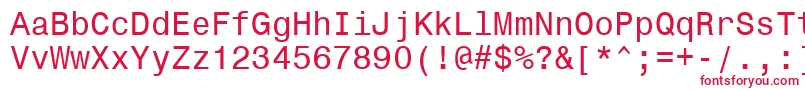 フォントMonospace821Bt – 白い背景に赤い文字