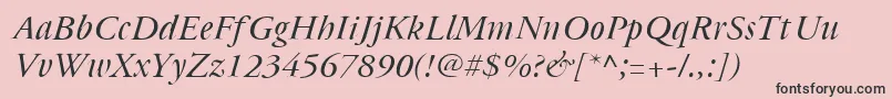 Cyrillicgaramond Italic Font – Black Fonts on Pink Background