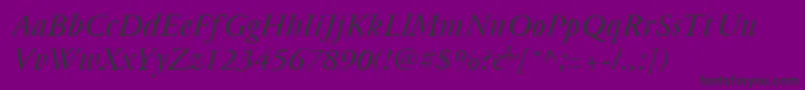 Cyrillicgaramond Italic Font – Black Fonts on Purple Background