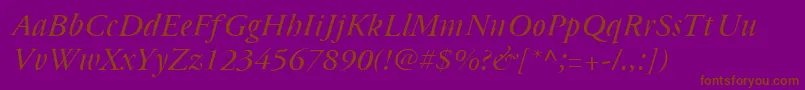 Cyrillicgaramond Italic Font – Brown Fonts on Purple Background