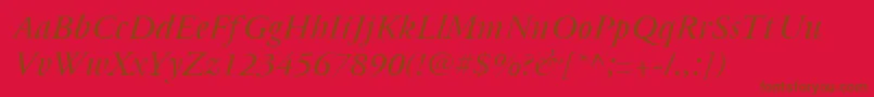 Cyrillicgaramond Italic Font – Brown Fonts on Red Background