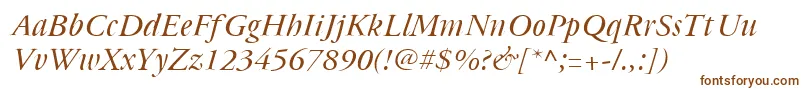 Шрифт Cyrillicgaramond Italic – коричневые шрифты на белом фоне
