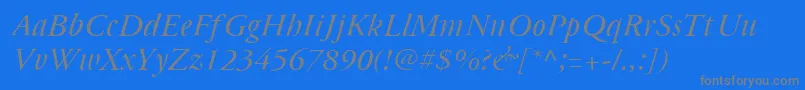 Fonte Cyrillicgaramond Italic – fontes cinzas em um fundo azul