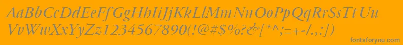Cyrillicgaramond Italic-fontti – harmaat kirjasimet oranssilla taustalla