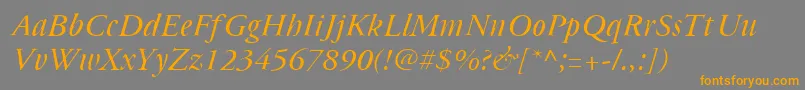 Cyrillicgaramond Italic Font – Orange Fonts on Gray Background
