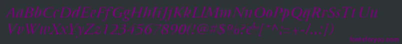 Cyrillicgaramond Italic Font – Purple Fonts on Black Background