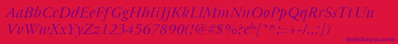 fuente Cyrillicgaramond Italic – Fuentes Moradas Sobre Fondo Rojo