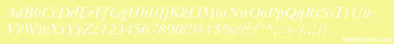 Cyrillicgaramond Italic Font – White Fonts on Yellow Background
