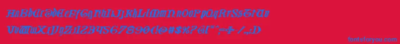 Westdelphiaexpandital Font – Blue Fonts on Red Background