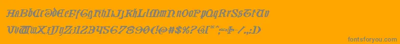 Czcionka Westdelphiaexpandital – szare czcionki na pomarańczowym tle