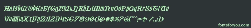 フォントWestdelphiaexpandital – 黒い背景に緑の文字