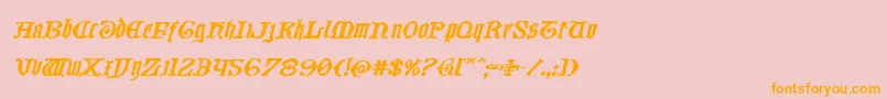 Westdelphiaexpandital-Schriftart – Orangefarbene Schriften auf rosa Hintergrund