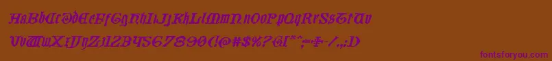 Westdelphiaexpandital Font – Purple Fonts on Brown Background