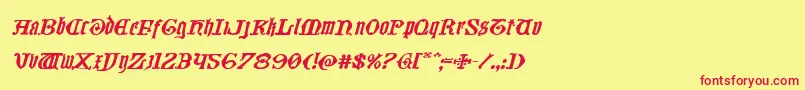 Westdelphiaexpandital Font – Red Fonts on Yellow Background