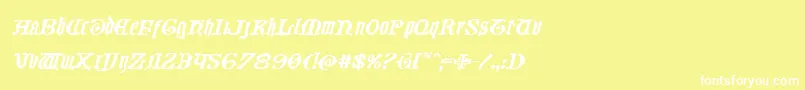 フォントWestdelphiaexpandital – 黄色い背景に白い文字