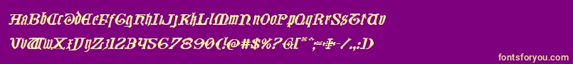 Westdelphiaexpandital Font – Yellow Fonts on Purple Background