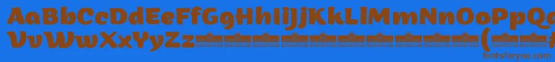 More about ArturoExtraboldTrial Font ArturoExtraboldTrial Font – Brown Fonts on Blue Background