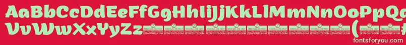ArturoExtraboldTrial Font – Green Fonts on Red Background