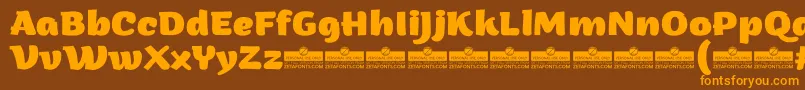 En savoir plus sur la police ArturoExtraboldTrial Police ArturoExtraboldTrial – polices orange sur fond brun