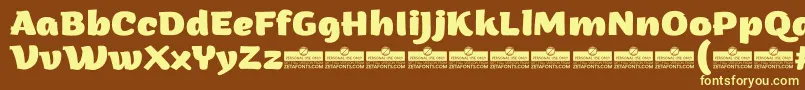 ArturoExtraboldTrial Font – Yellow Fonts on Brown Background