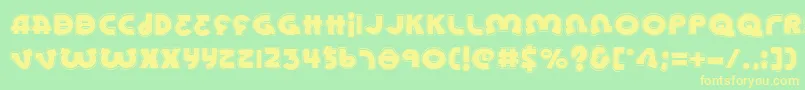 Lionela Font – Yellow Fonts on Green Background