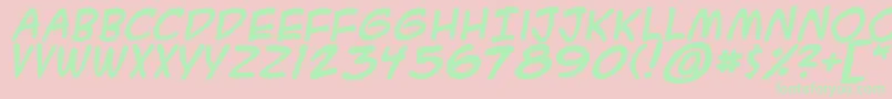 Acmesab Font – Green Fonts on Pink Background