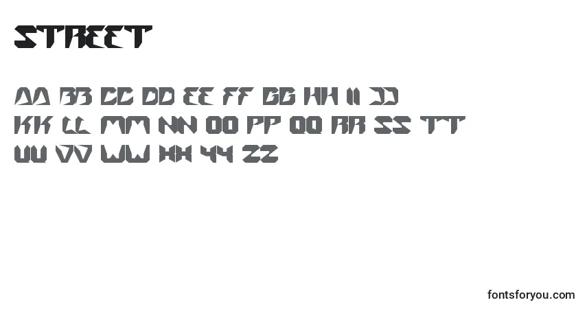 Street font – alphabet, numbers, special characters