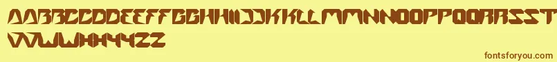 フォントStreet – 茶色の文字が黄色の背景にあります。