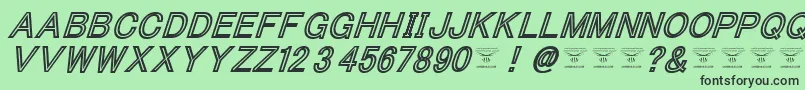 fuente ThacoolkidzBlackitalic – Fuentes Negras Sobre Fondo Verde