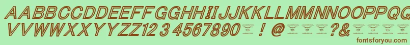 ThacoolkidzBlackitalic Font – Brown Fonts on Green Background