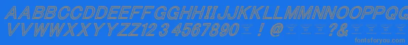 ThacoolkidzBlackitalic Font – Gray Fonts on Blue Background