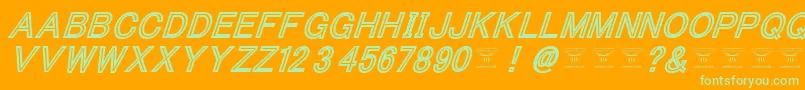 ThacoolkidzBlackitalic-fontti – vihreät fontit oranssilla taustalla