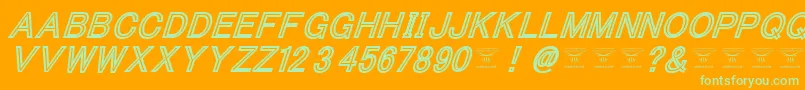 ThacoolkidzBlackitalic-Schriftart – Grüne Schriften auf orangefarbenem Hintergrund