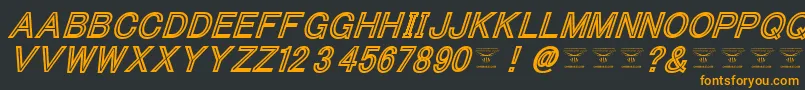 Шрифт ThacoolkidzBlackitalic – оранжевые шрифты на чёрном фоне