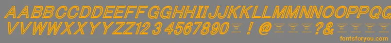 フォントThacoolkidzBlackitalic – オレンジの文字は灰色の背景にあります。