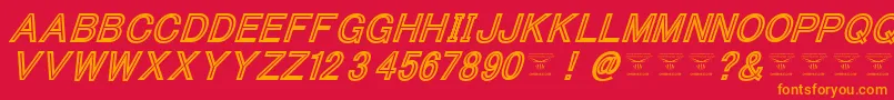 ThacoolkidzBlackitalic Font – Orange Fonts on Red Background