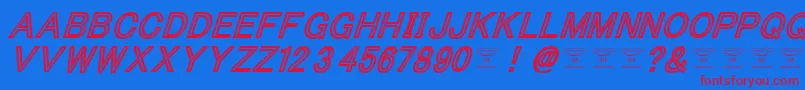 ThacoolkidzBlackitalic Font – Red Fonts on Blue Background