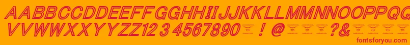 Шрифт ThacoolkidzBlackitalic – красные шрифты на оранжевом фоне