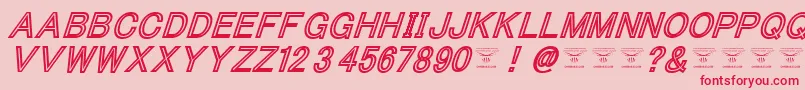 ThacoolkidzBlackitalic-Schriftart – Rote Schriften auf rosa Hintergrund