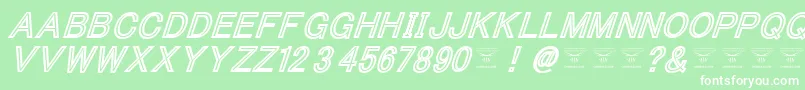 ThacoolkidzBlackitalic Font – White Fonts on Green Background