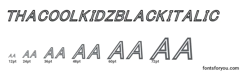 ThacoolkidzBlackitalic Font Sizes