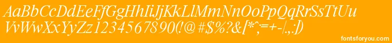RiccioneserialXlightItalic Font – White Fonts on Orange Background